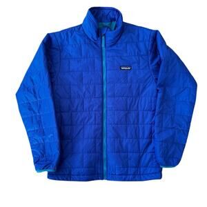 Patagonia Kids Patagonia Nano Puff Quilted Brick Jacket Blue Size XL 14